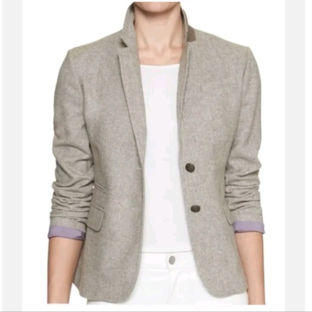 Banana Republic Factory Herringbone Wool Blend Blazer Size 0